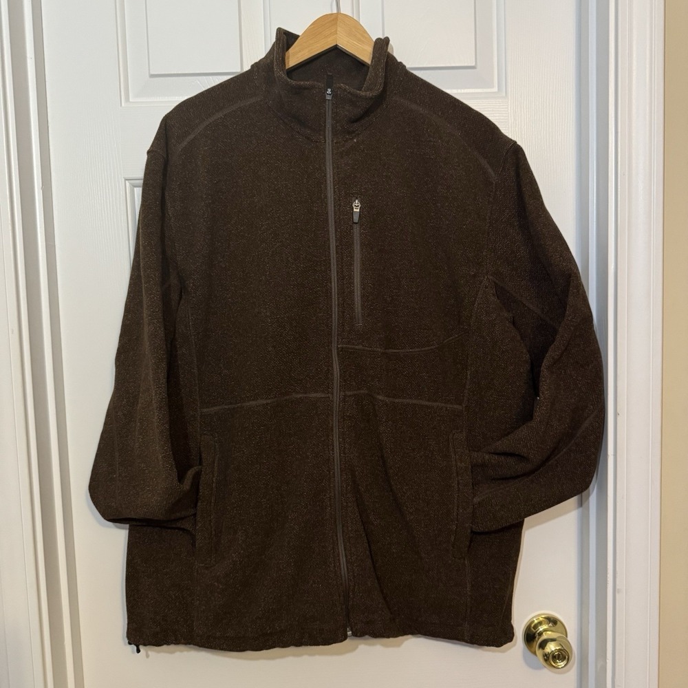 Duluth Trading Co.  Men's‎ Brown Fleece Full Zip Jacket Pockets Size XL